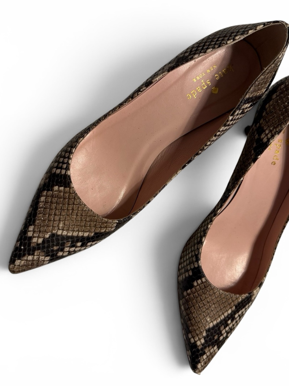 Kate Spade Melanie Python Snakeskin Kitten Heels Size 7 - Picture 7 of 13